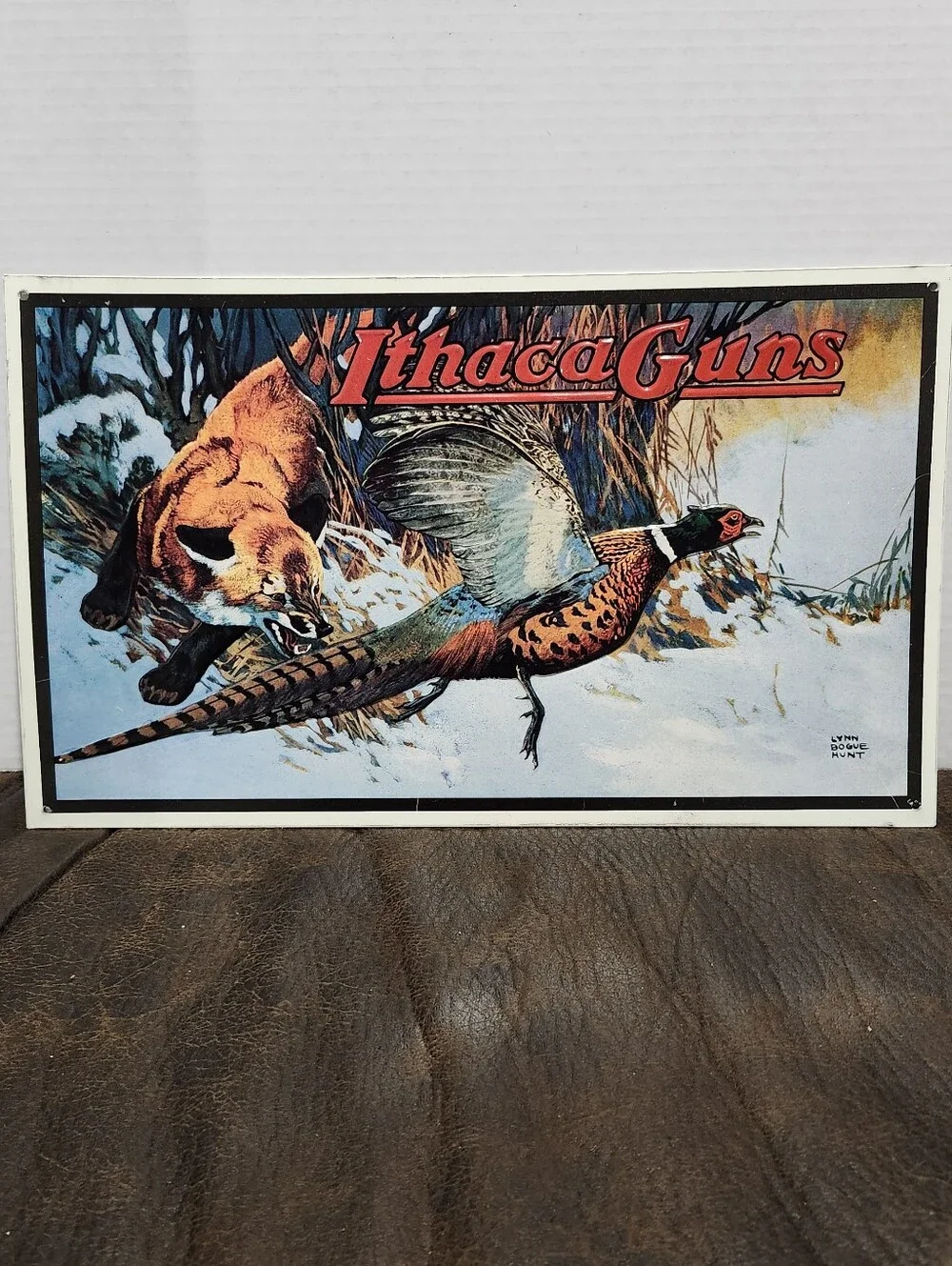 Ithaca Guns Metal Pheasant Hunting Sign